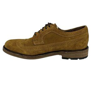 FRYE Suede Leather Wingtip Oxford Shoes Wheat Tan Brown Roughout Mens Size 8.5